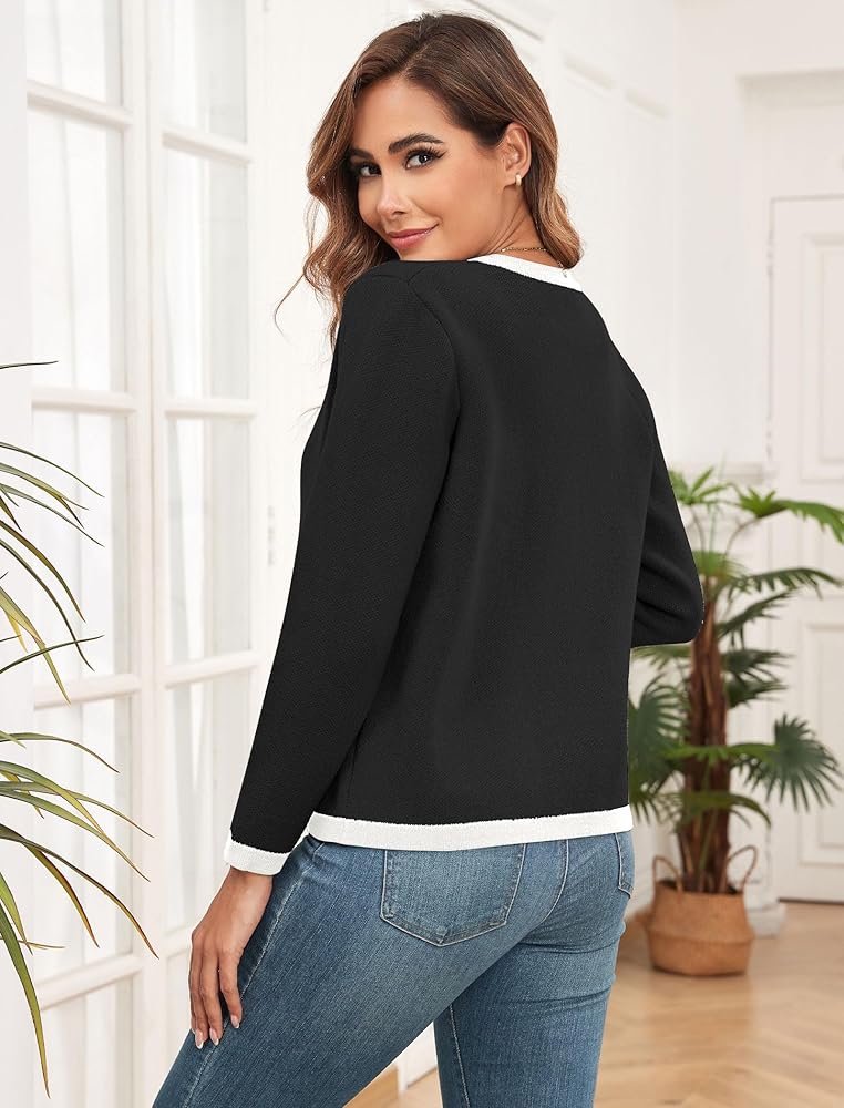 Amazon.com: ZAFUL Women's Knit Cardigan Sweaters Casual Crew